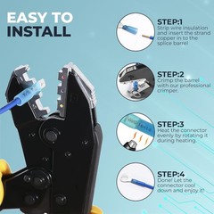 302 Pcs Heat Shrink Wiring Connectors Kits, Eletrical Wire Terminals, Crimp Insu