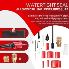 08350 DM3MECH Mechanical Hot Tapping Machine Complete Kit for NPT Hole SawsArbor