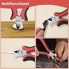 5-Pack End Cutting Pliers 4 Inch, Spring Loaded End Cutters for Jewelry Making,