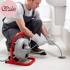 Drain Cleaner Machine 50 FT X 5/16 Inch, Sewer Snake Auger with 228RPM Electric