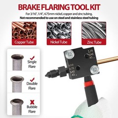 For Creating Single/Double Flares on 3/16&Prime; & 1/4&Prime; Tubing 33260 Flaring Tool Kit