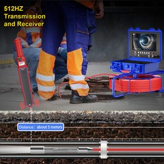 9&Prime; 50m Sewer Pipe Inspection Camera w/ 512hz Locator Meter Counter Self Leveling