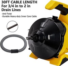 Drain Cleaner Machine 30Ft x 3/10In Auto-feed Electric Drain Auger Sewer Snake