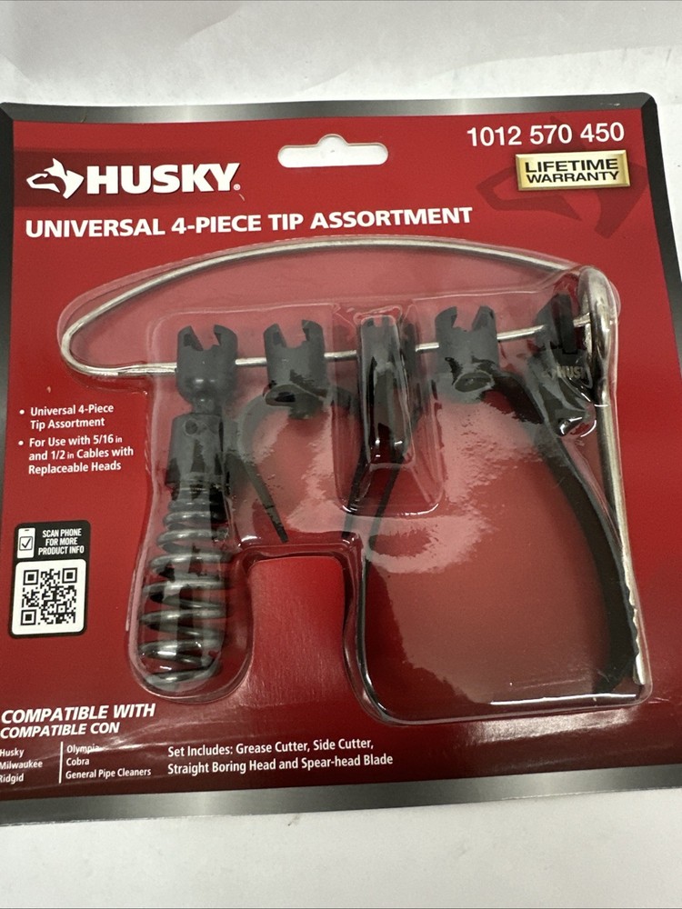 Husky 4-Piece Cutter Tips for Drain Auger 1012 570 450