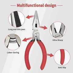 5 Inch Needle Nose Pliers 10 Pack for Jewelry Making, Crafts, and DIY Projects