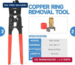 iCrimp ICP-1234AH PEX Crimping Tool Kit &ndash; 1/2-in & 3/4-in Copper Crimp Rings, Du