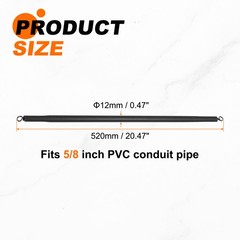 2Pcs, Spring Tube Bender 12mm OD 520mm Long Bender Pipe Bender Black