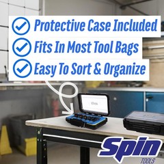 Spin Tools 4000 4-Piece Drill Bit Swaging Tool Set 1/4, 3/8, 1/2, 5/8-Inch