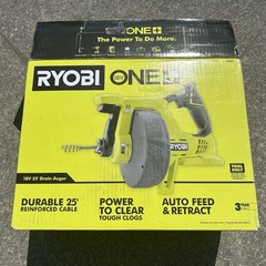 RYOBI ONE+ 18V Cordless Drain Auger w/ 25 ft Cable, LED Light, Auto Feed P4001