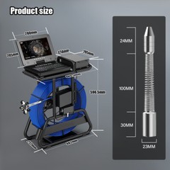 100m Sewer Pipe Inspection Camera 512hz Self-leveling Pipe Camera 10&Prime; Display
