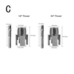 2Pcs 1/2&rdquo;&3/4&rdquo; Water Pipe Integrated Internal & External Pipe Threading Tool