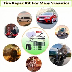 Tire Plug Kit 64 Pcs Tire Repair Rubber Nails Kit with 2 SizesTire Caps with &hellip;