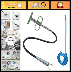 2-in-1 Flexible Drain Cleaning Tool Kit, 35&Prime; Plumbing Snake & 4-Claw Grabber