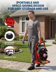 75 FT x 1/2 In Drain Cleaner Machine Electric Drain Auger Auto Feed Sewer Snake