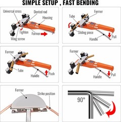 Pipe Tube Bender, 1/4&Prime;-7/8&Prime; O.D. Ratcheting Tubing Bender, 90&deg; Forward/Revers&hellip;