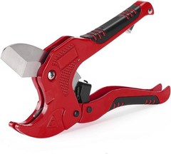 Bates PVC Pipe Cutter &ndash; Cuts Up to 1-5/8&rdquo;, Red Ratcheting Tool for Easy Handling