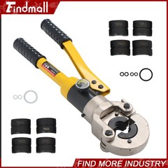 Findmall 8Mt Hydraulic Clamp Copper Tube Crimper with 4 Dies (16mm-32mm)