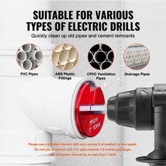 VEVOR 4Pcs PVC Pipe Reamer Kit, Plastic Pipe Fitting Socket Saver Tool Kit