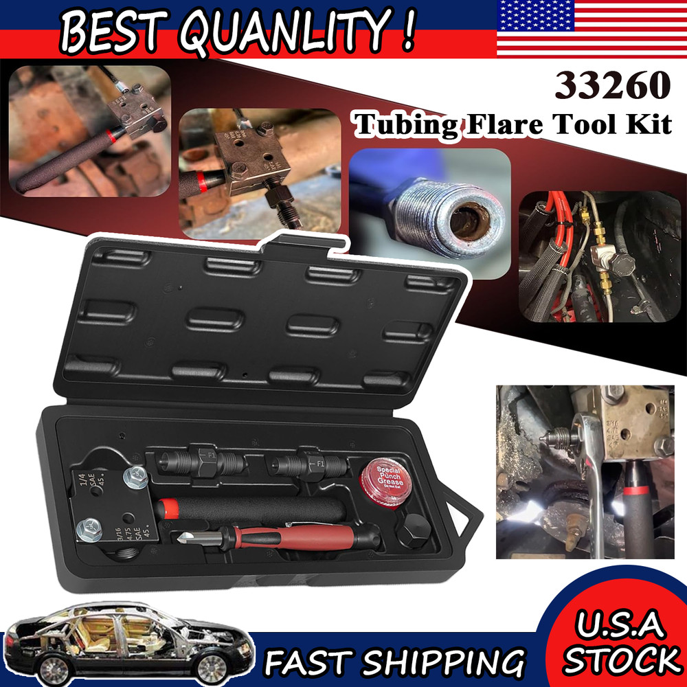 33260 Single/Double Flaring Tools Kit for 3/16&Prime; and 1/4&Prime; Tubing on Most Vehicles