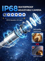 66FT Self-Leveling Sewer Camera Locator 10&Prime; IPS DVR 512Hz IP68 Drain Camera