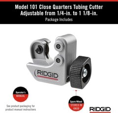 Ridgid &ndash; CC247 RIDGID 40617 Model 101 Close Quarters Tubing Cutter, 1/4-inch to
