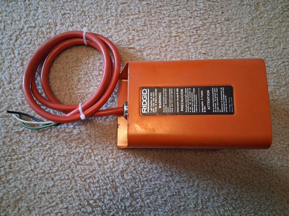 Ridgid Foot Switch B-293 20A-125, 250 VAC Type IV Enclosure