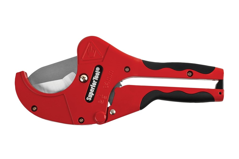Superior Tool 37116 One Handed Multicolor PVC Ratcheting Cutter 10 Inch