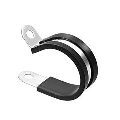 55mm Stainless Steel Rubber Cushioned Insulated Clamp R Shape Metal Clamp 5Pcs