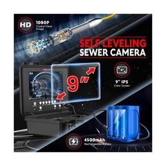 Sewer Camera Self Leveling 100ft, 7mm Thicker Cable Drain Camera with Distanc&hellip;
