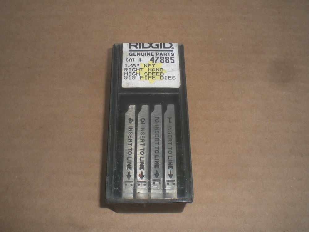 Genuine RIDGID 47885 1/8&Prime; NPT RH High Speed Steel Pipe Die Set for 515