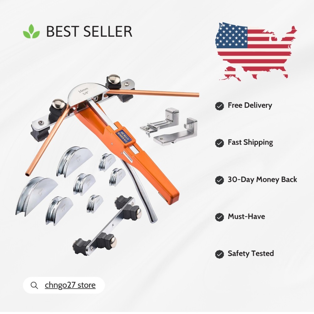 Durable Hand-Powered Pipe Bender, Forward/Reverse Operation, for Cold Bending