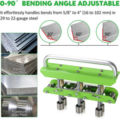 Three-Station Edge Roller Bender 0-90&deg;Bending Angle Adjustable for 29 to 22-Gaug