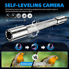 HD Sewer Camera with 512Hz Locator, 165FT, 10&Prime; Display, 12 LEDs, IP68