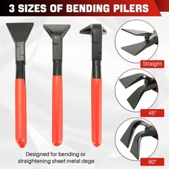 Hand Seamers Set 3 Piece Straight 45 90 Degree Metal Bending Plier Tool