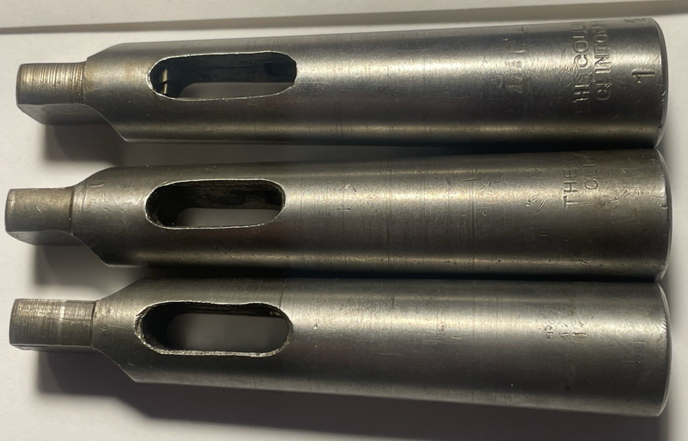 Lot 17 3pcs COLLIS MT#1 INSIDE TO MT#2 OUTSIDE & 3 1/2 OAL MORSE TAPER ADAPTERS