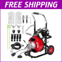 75Ft x 1/2 Inch Drain Cleaner Machine Electric Drain Auger Cleaner Sewer Snake