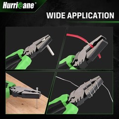 Pro Linesman Pliers 6&Prime; with Non-Slip Jaws, Stripped Screw Extractor, Wire Cutter