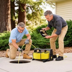 VEVOR Sewer Camera with WiFi 164ft/50m IP68 Drain Pipeline Camera 12 LED Lights