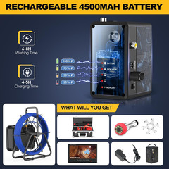 165FT Sewer Camera with Locator, 9&Prime; 1080P Screen & 32GB DVR for Inspections
