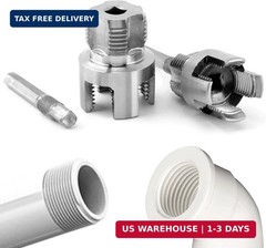Pipe Threading Tool for Internal & External Threads, 2pcs Dual End 1/2&Prime; NPT & 3/