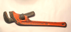RIDGID E18 Pipe Wrench, 18&Prime; Offset Pipe Wrench plumbing vtg USA heavy-duty tool
