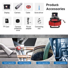 MAOTEWANG Sewer Camera HD Drain 4.3&Prime; LCD Monitor 1000 TVL Pipe Inspection Camera