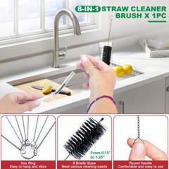 Drain Snake 18 Set with Clog Remover and Steel Drain Brush