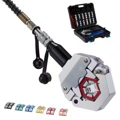 Hydraulic Hose Crimper, 14.2 in. Rubber Hydra-Krimp AC Hose Crimper Kit with 7 D
