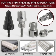 PVC Pipe Threader Kit, Threading Tool for 1/2&Prime; & 3/4&Prime; PVC/PPR Plastic&hellip;