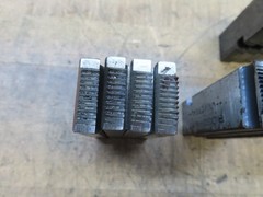 5 used sets of Ridgid NPT universal bolt dies 1/8&Prime;, 1/2&Prime; &ndash; 3/4&Prime;, & 1&Prime; &ndash; 2&Prime;