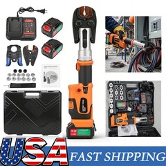 Pro Press Copper Pipe Crimping Tool Kit &ndash; 2x 5.0Ah Battery Powered -1/2&Prime; 3/4&Prime; 1&Prime;