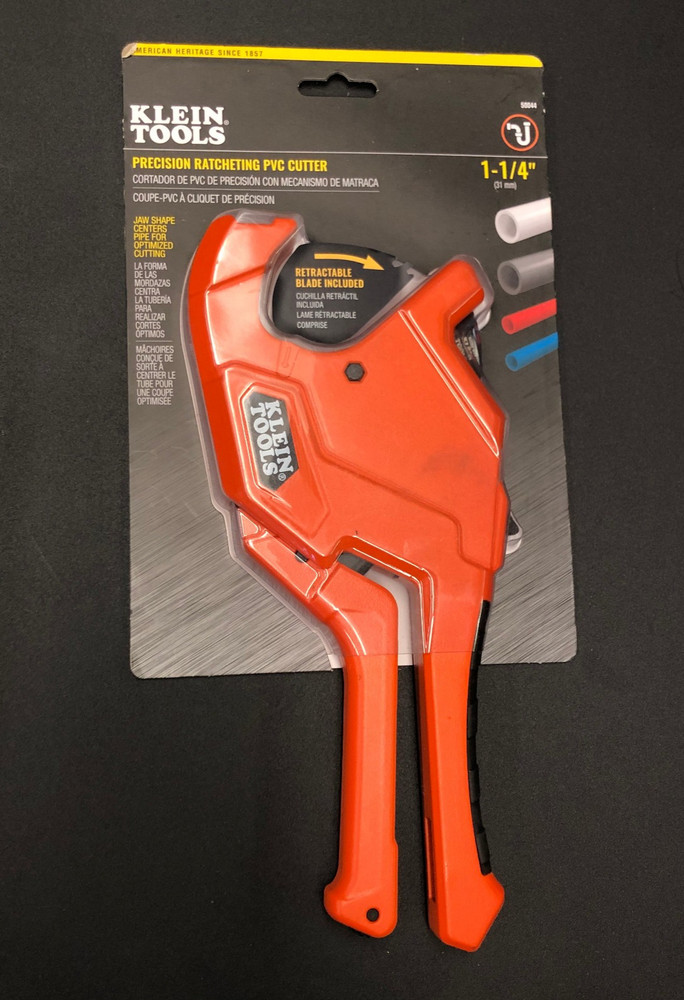 Klein 50044 1-1/4&Prime; Precision Ratcheting PVC Pipe Cutter (NEW SEALED)