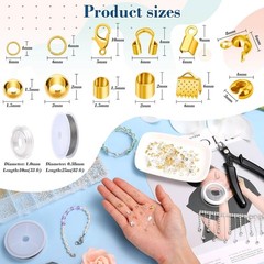 2384Pcs Jewelry Making Crimp Beads Kit, Features Covers, Tubes, Clasps, Pliers,