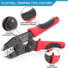Plustool Crimping Tool for Non-Insulated Open Barrel Terminals & Receptacles &hellip;